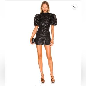 Camila Coelho Black Sequin Strapless Bodycon Dress